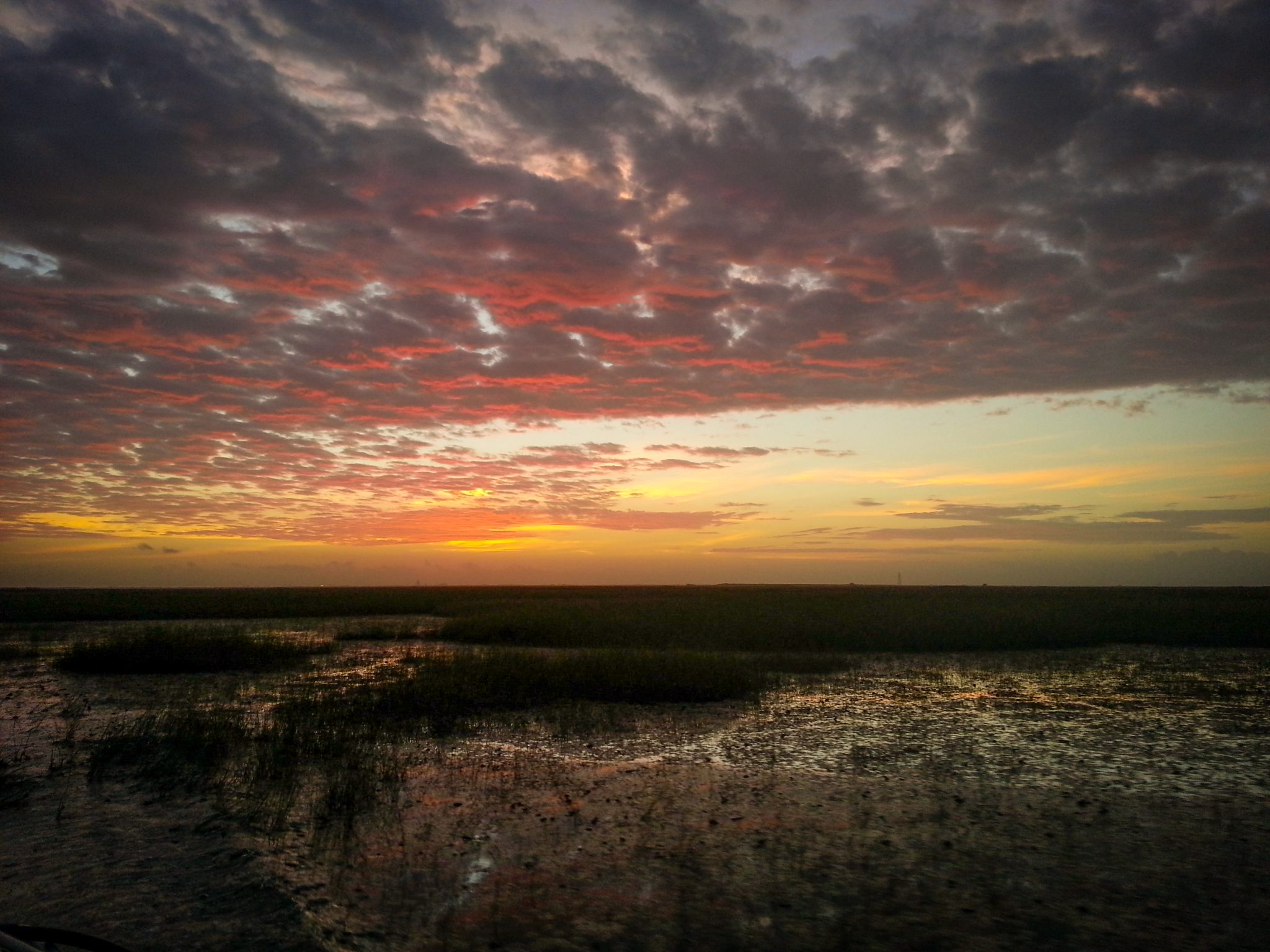 Everglades airboat sunset